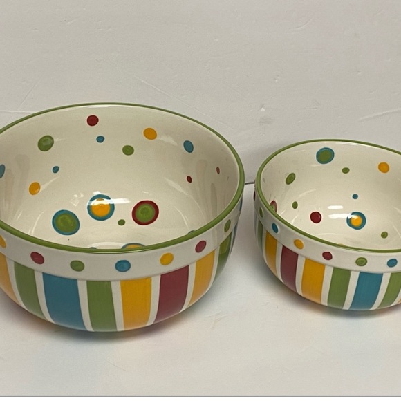 Celebrating Home colorful dots and stripes Mixing Bowls - Picture 4 of 5